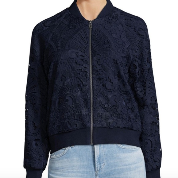 NWOT Alice + Olivia Embroidered Bomber Jacket